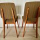 Pair of vintage chairs, in wood & green fabricpair of vintage chairs, in