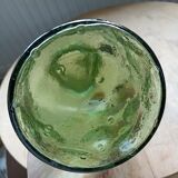Green carafe blown glass, texture, vintage 1970s