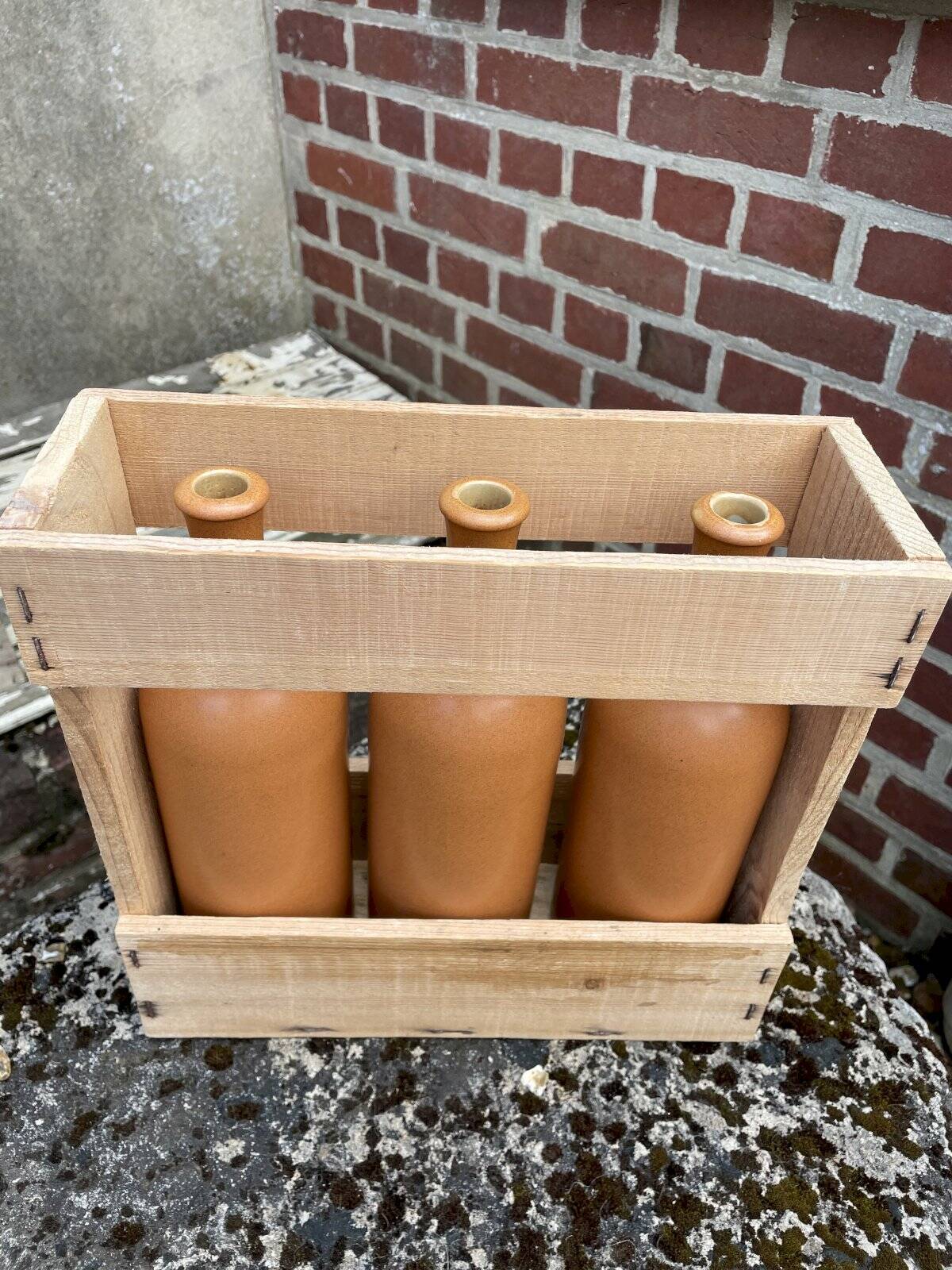 Set of 3 MKM 0.75 L bottles in their wooden box