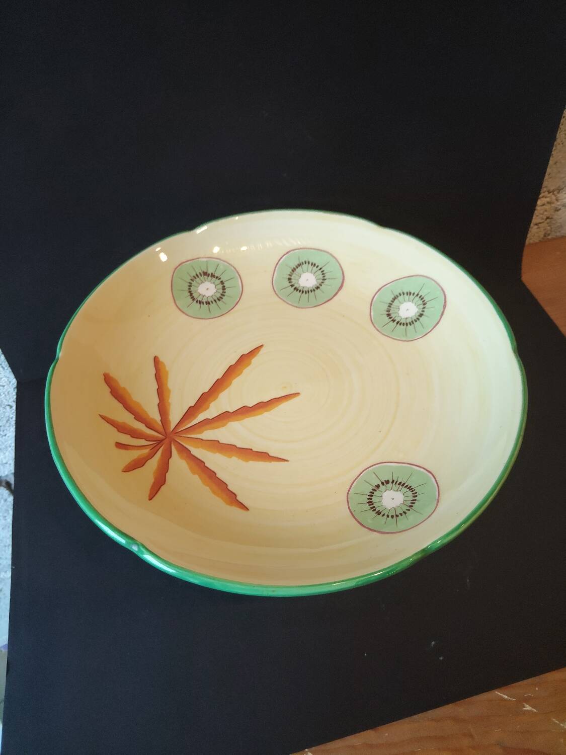 Vintage Lunéville compote dish with exotic fruit decoration from the 1960s.