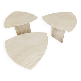 Vintage travertine nesting tables or side tables, 1970s