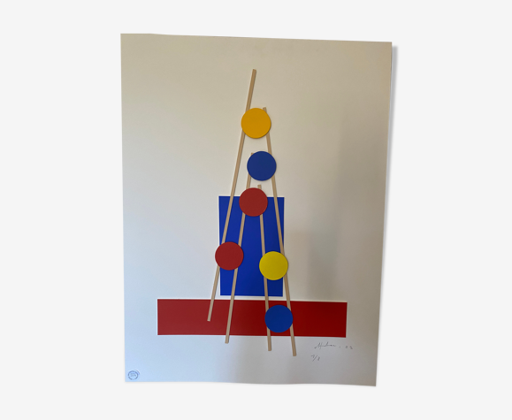 Composition, Collage artwork, Circa 1980 France, Albert Chubac (1925-2008)