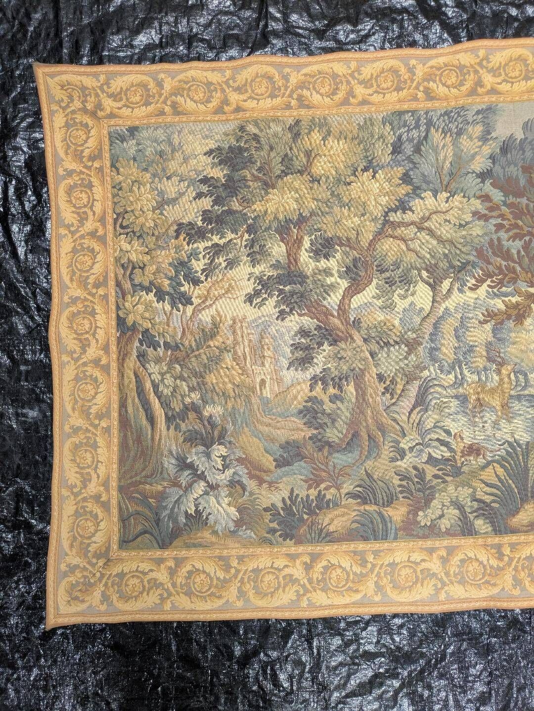 Tapisserie murale forêt XXème style Aubusson