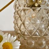 Vintage tulip lamp in amber glass