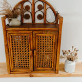 Vintage rattan wall shelf