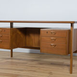 Mid-Century Danish Teak Desk by Kai Kristiansen for Feldballes Møbelfabrik, 1960s
