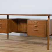Mid-Century Danish Teak Desk by Kai Kristiansen for Feldballes Møbelfabrik, 1960s