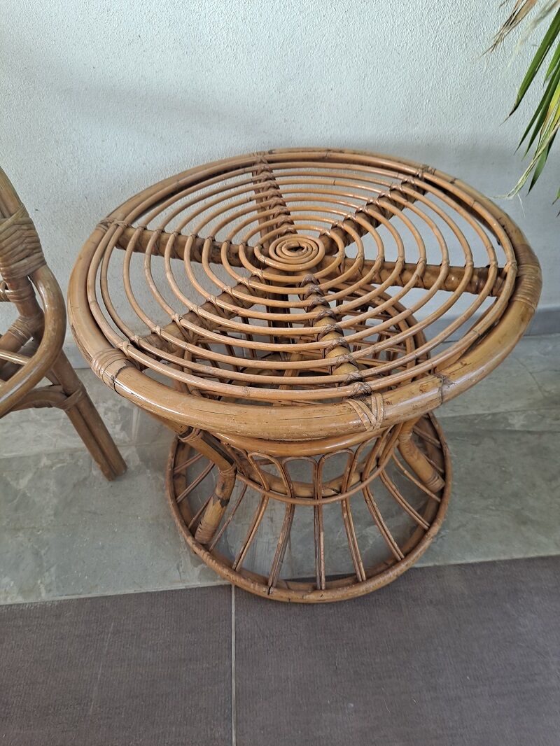 Mid Century Italian Bamboo Design Table