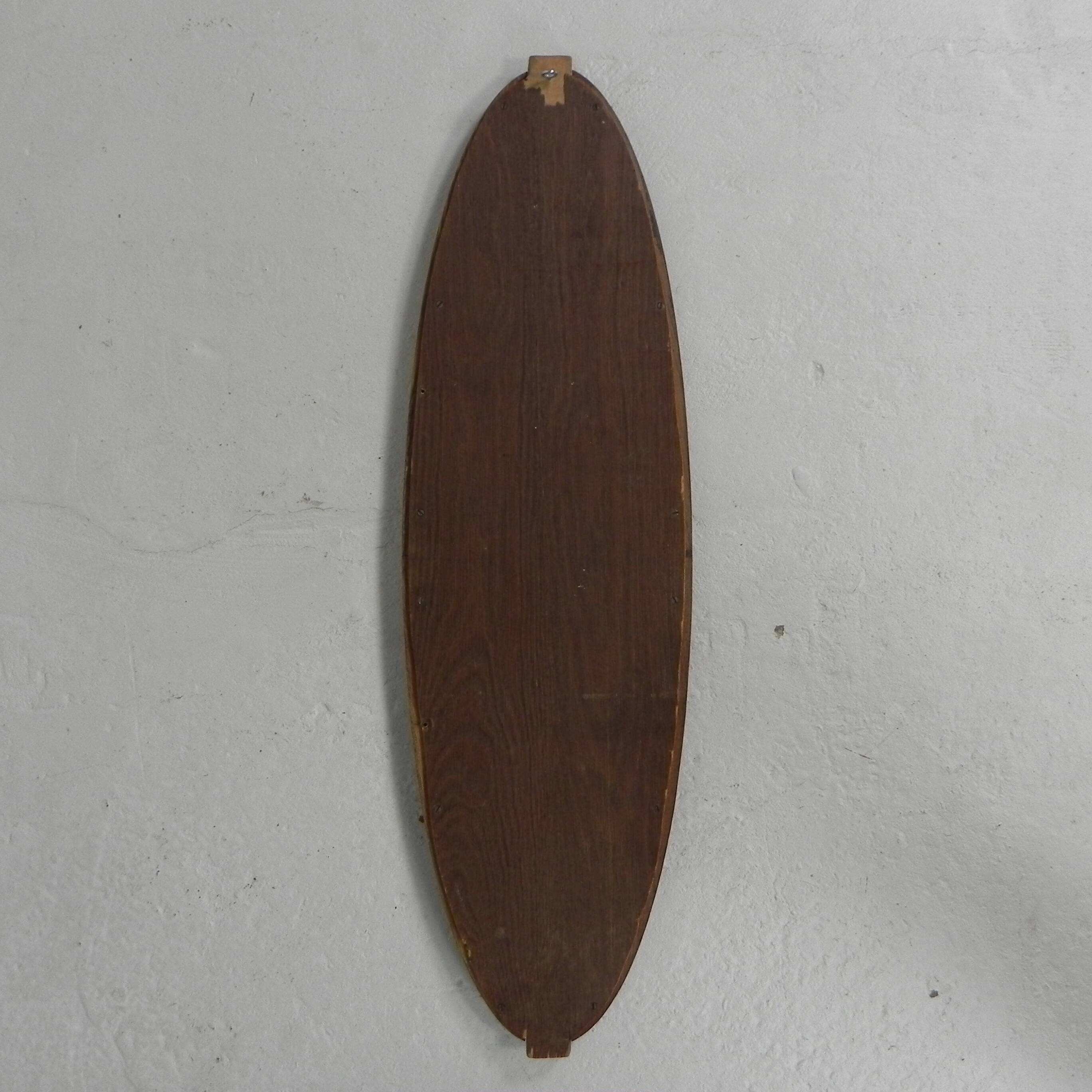 Oval gold mirror with faceted edge, 1950s