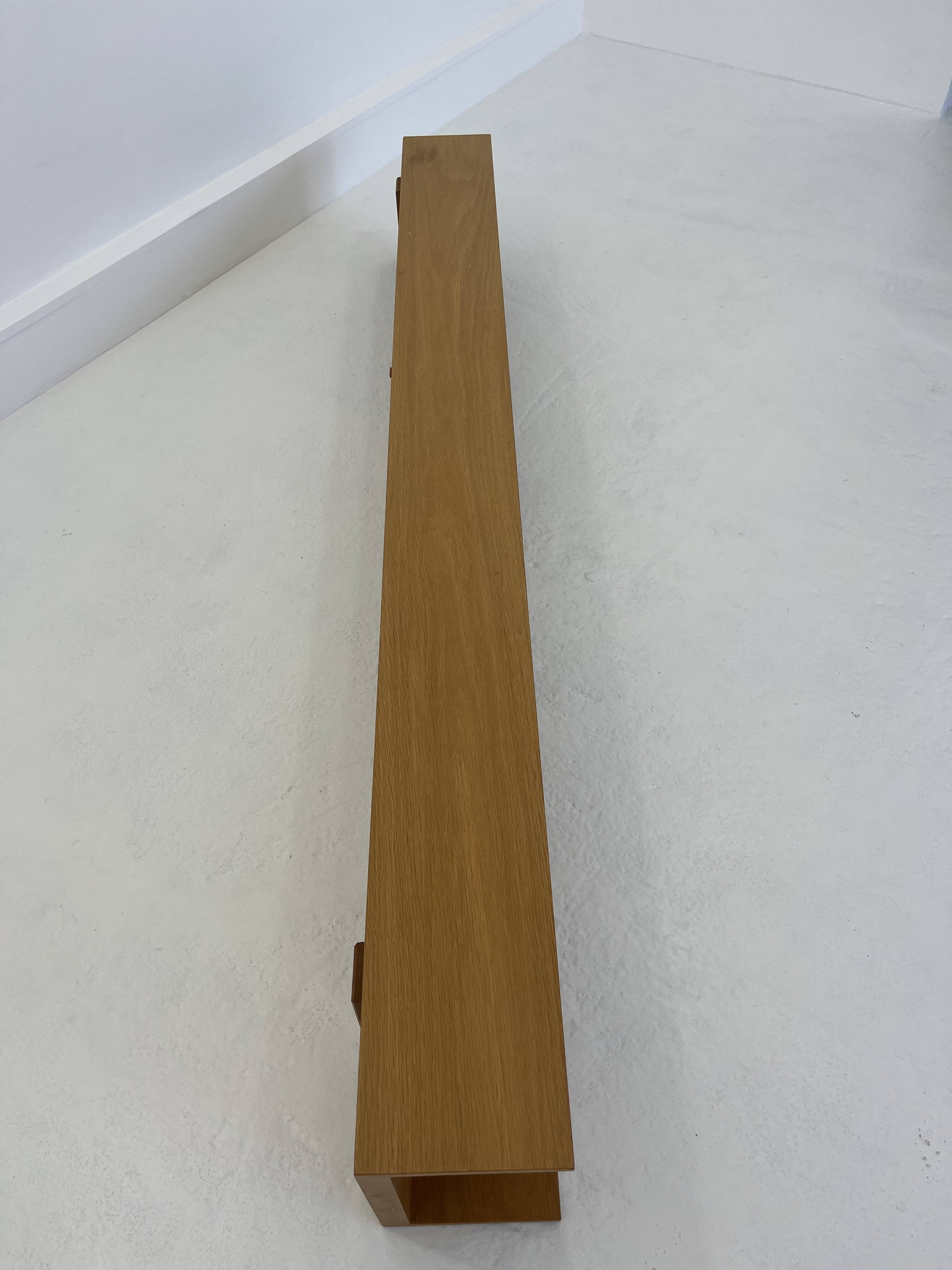 Grande étagère murale flottante en teck attribuée à Walter Wirtz pour Wilhe