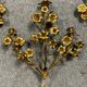 Triptych of gilded bronze sconces decorated with flowers Napoleon III period