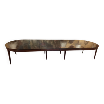 18th century 8 leg mahogany dining table, 4.08m long