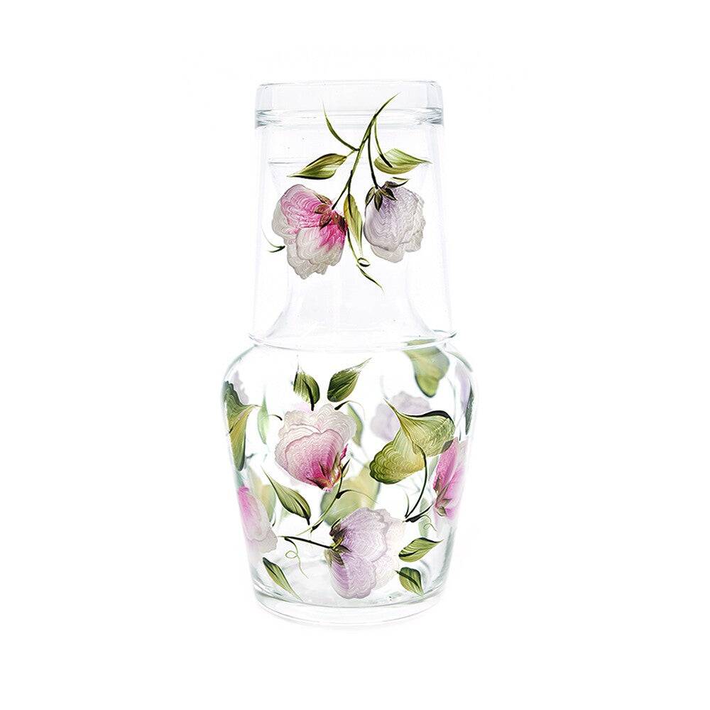 Carafe et gobelet aux pois de senteur