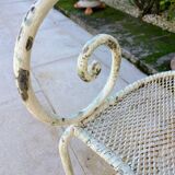 Pair of metal garden armchairs, 19th century