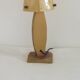 French vintage gold retro resin table lamp with marble effect cone shade.