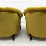 Pair of Mid-Century Modern Italian Velvet Armchairs, 1950s