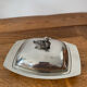 Silver metal butter dish