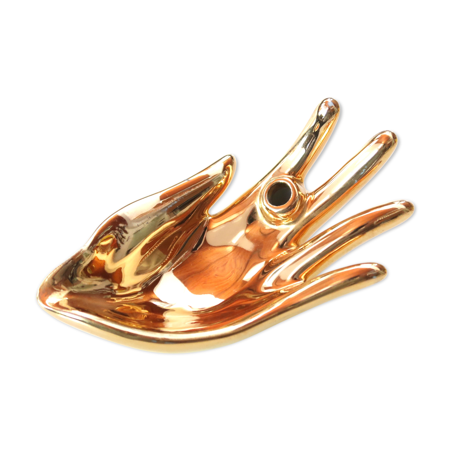 Empty golden pocket "hand" porcelain, 70s