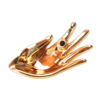 Empty golden pocket "hand" porcelain, 70s