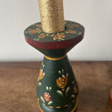Hand-painted wooden candlesticks