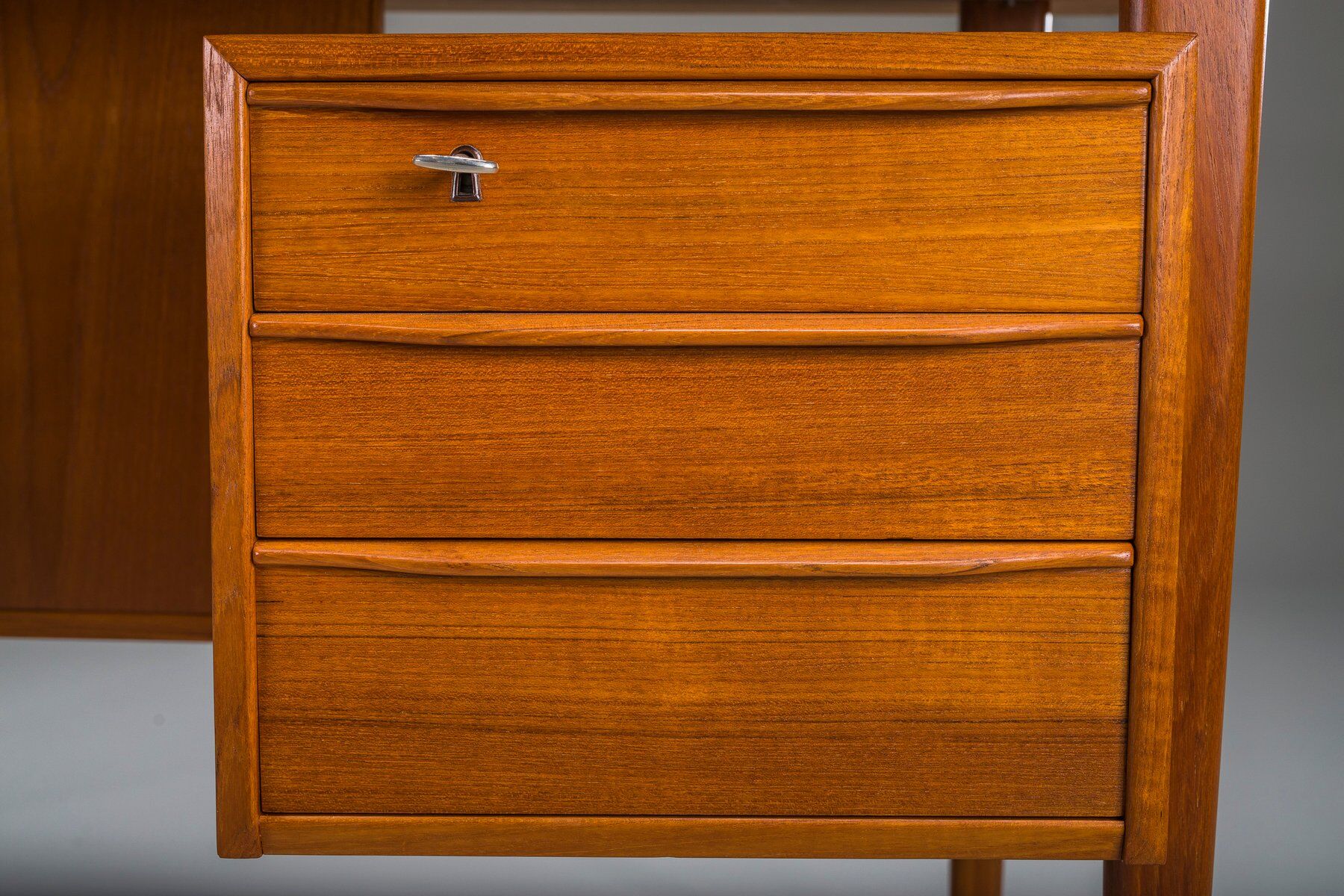 Danish teak desk by Peter Lovig Nielsen for Hedensted Mobelfabrik, 1974