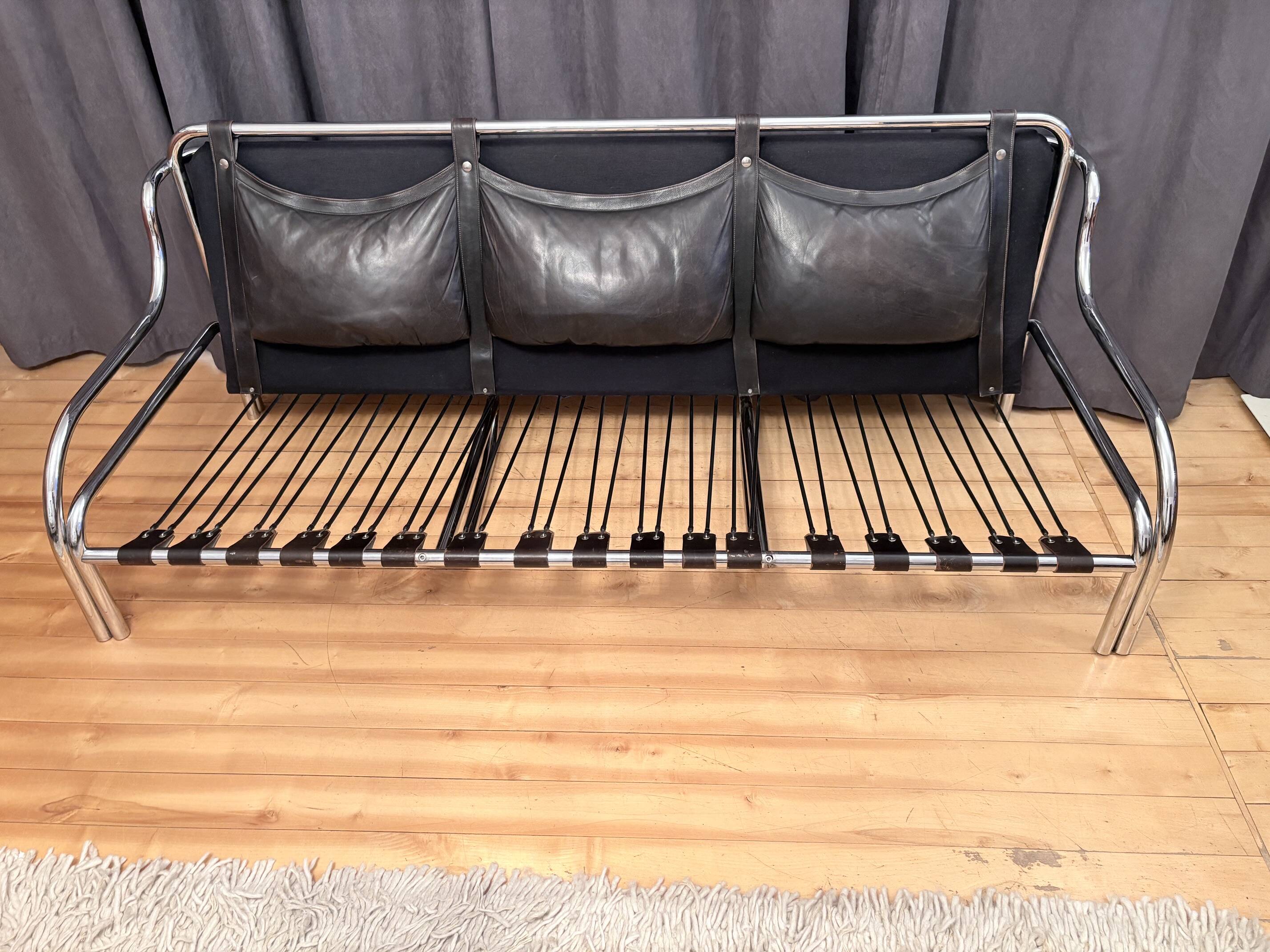 "Stringa" Three-Seater Sofa by Gae Aulenti, Poltronova, Italy, 1960s