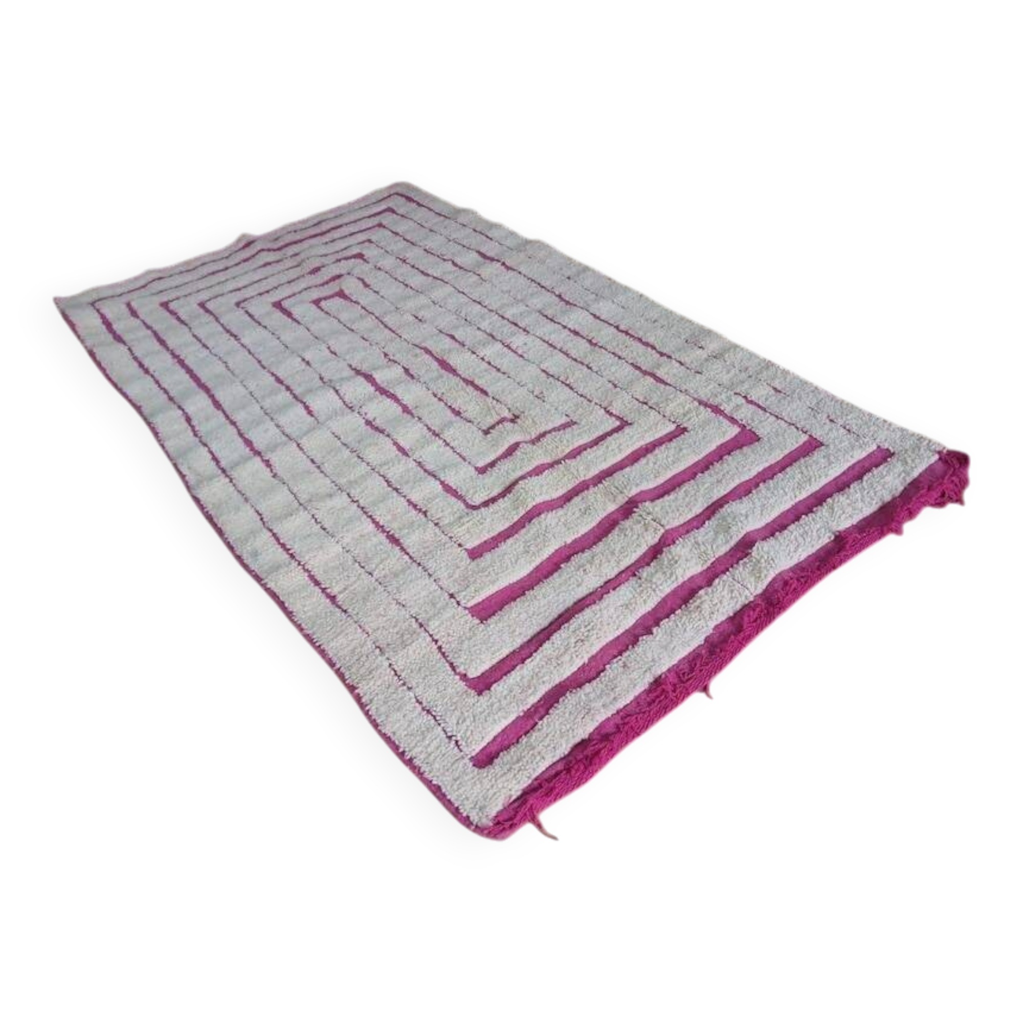 Tapis bérbere écru à motifs géométriques 250cmx150cm