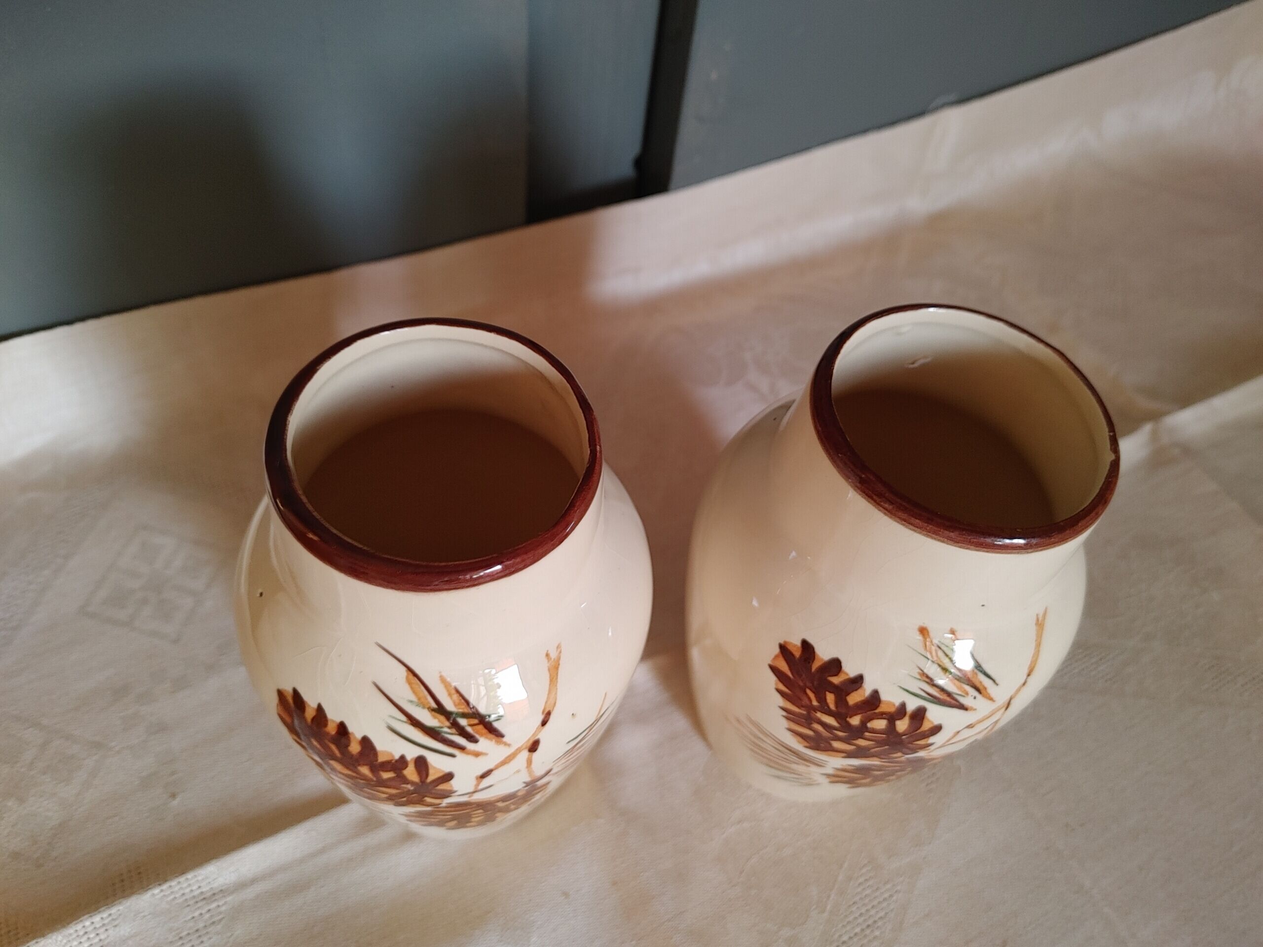 Pair of antique vases Stamped LONGCHAMPS - 15 cm