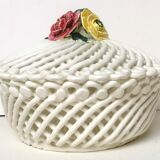 Vintage braided porcelain basket