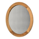 Round solid pine mirror, Les Arcs, circa 1980