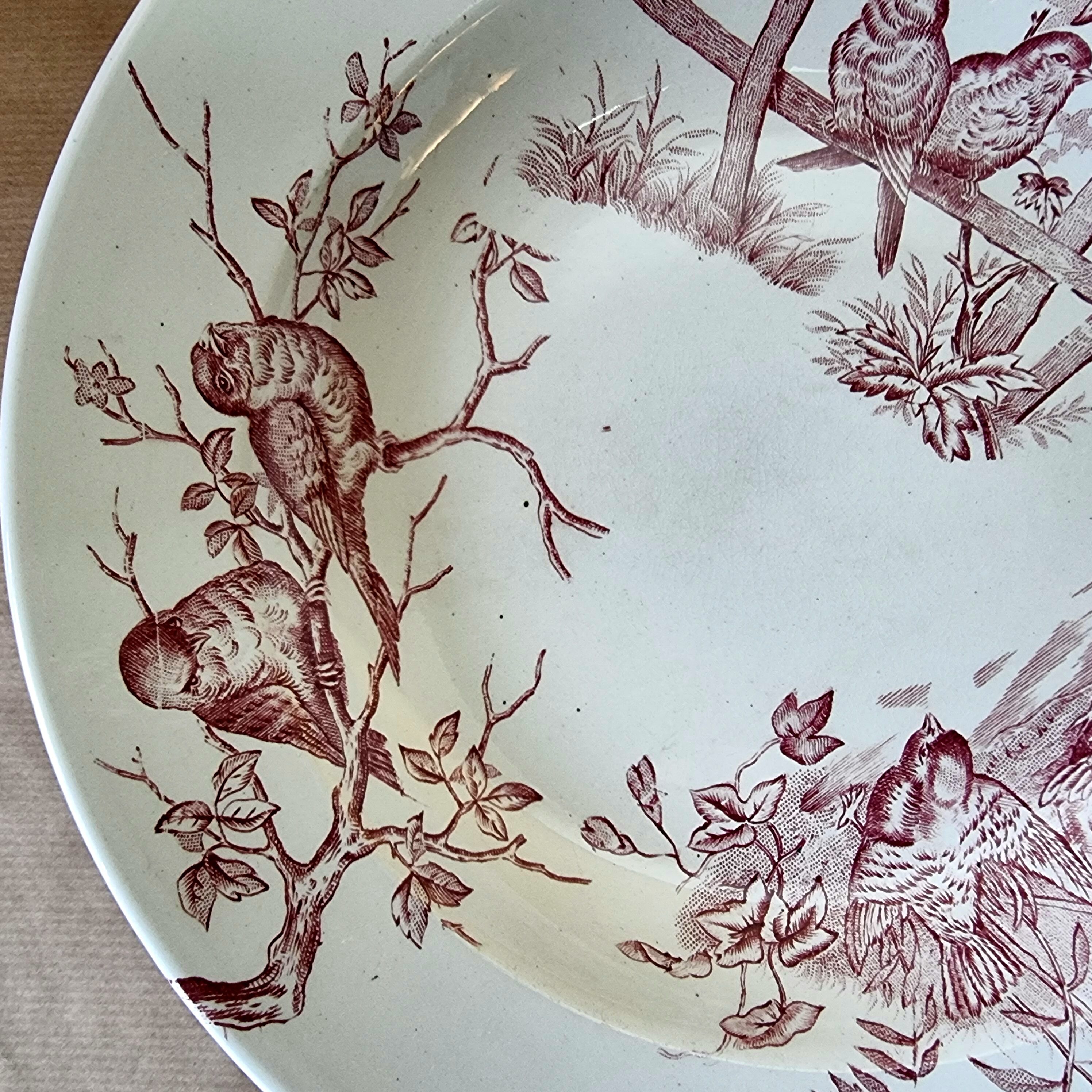 Plat décor oiseaux saint-amand