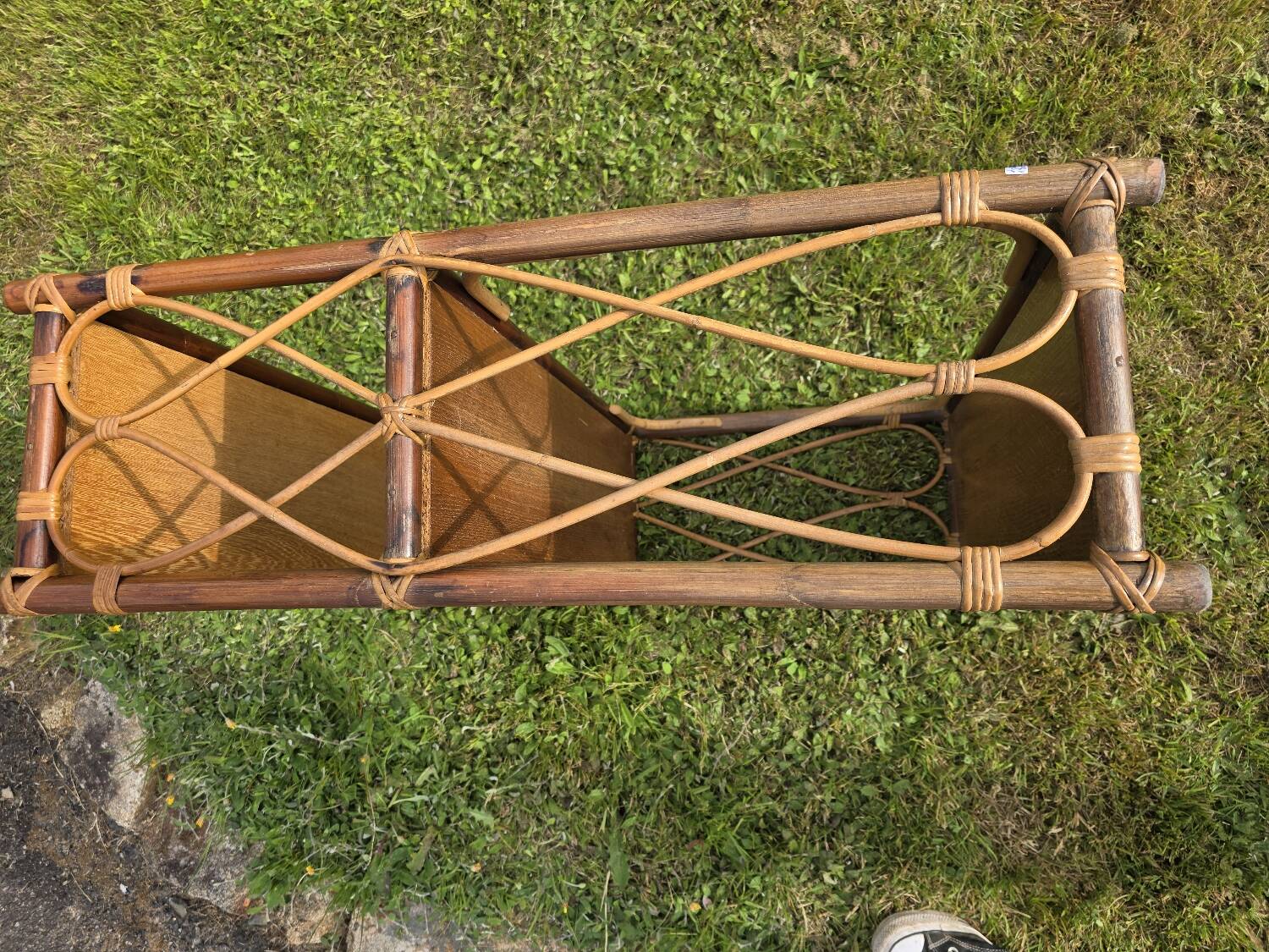 Vintage rattan shelf