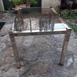 table basse verre et metal