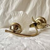 Old brass accent lamp in the shape of a flower
