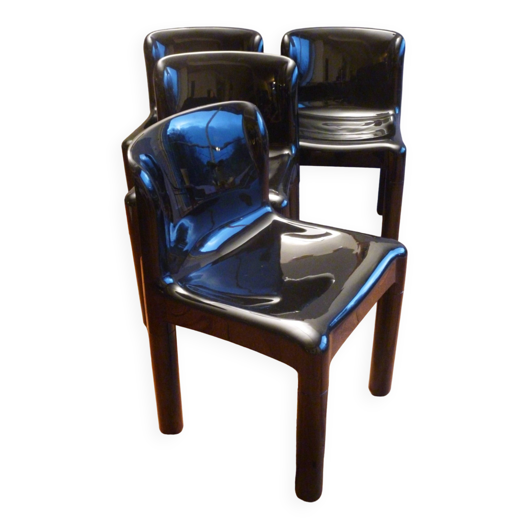 Four chairs, by Carlo Bartoli, model "4875", Kartell edition, 1970s