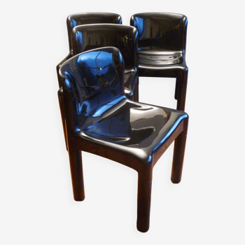Four chairs, by Carlo Bartoli, model "4875", Kartell edition, 1970s