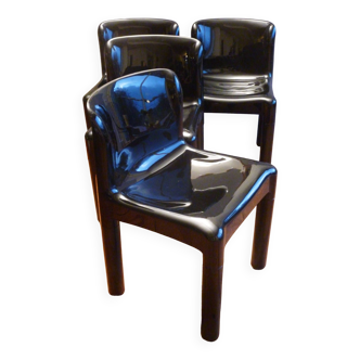 Four chairs, by Carlo Bartoli, model "4875", Kartell edition, 1970s