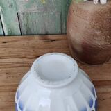 Blue faceted bowl