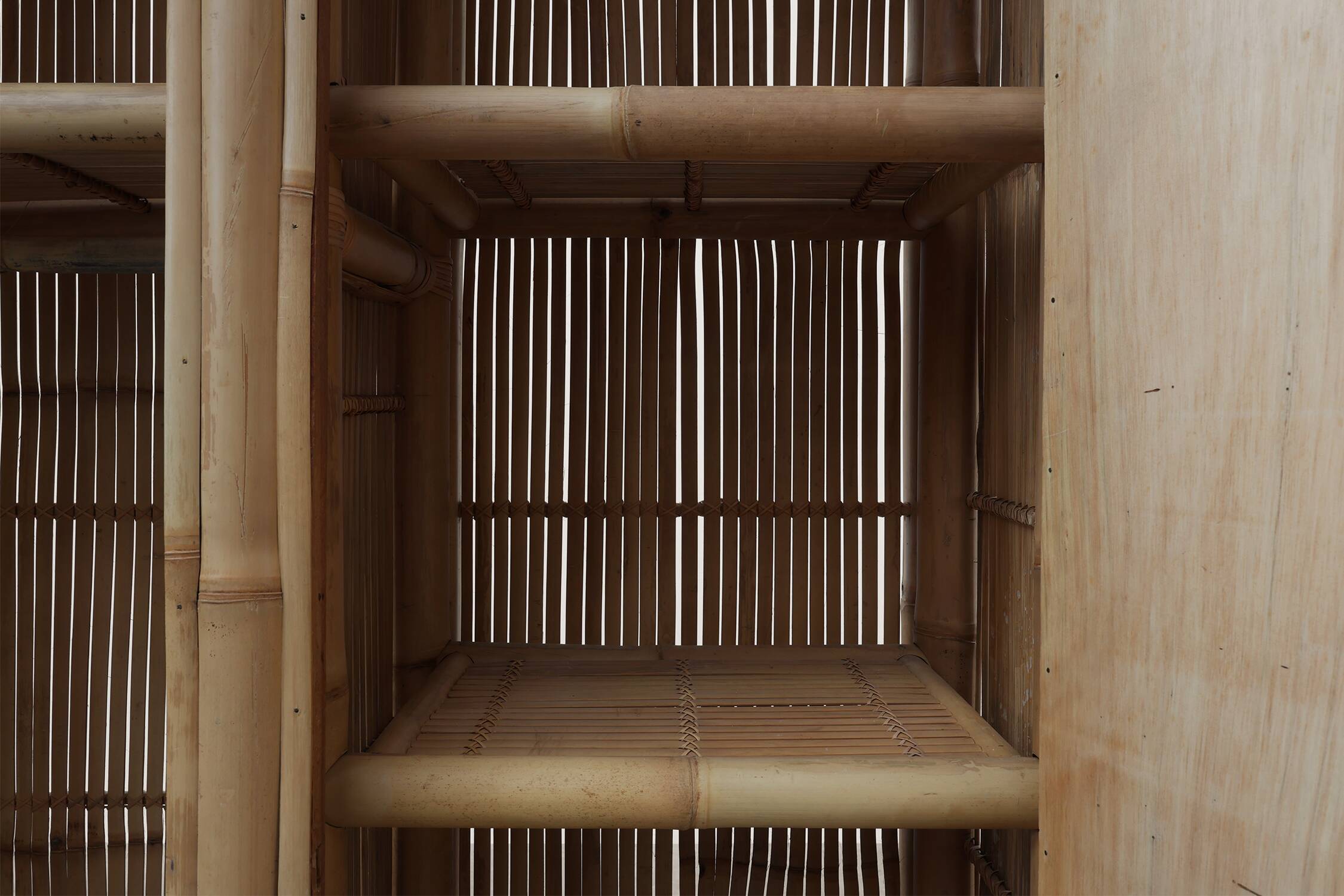 Mid-century bamboo and rattan wardrobe, Italy ca. 1960