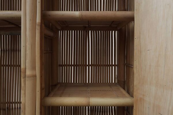 Armoire en bambou et rotin du milieu du siècle, Italie vers 1960