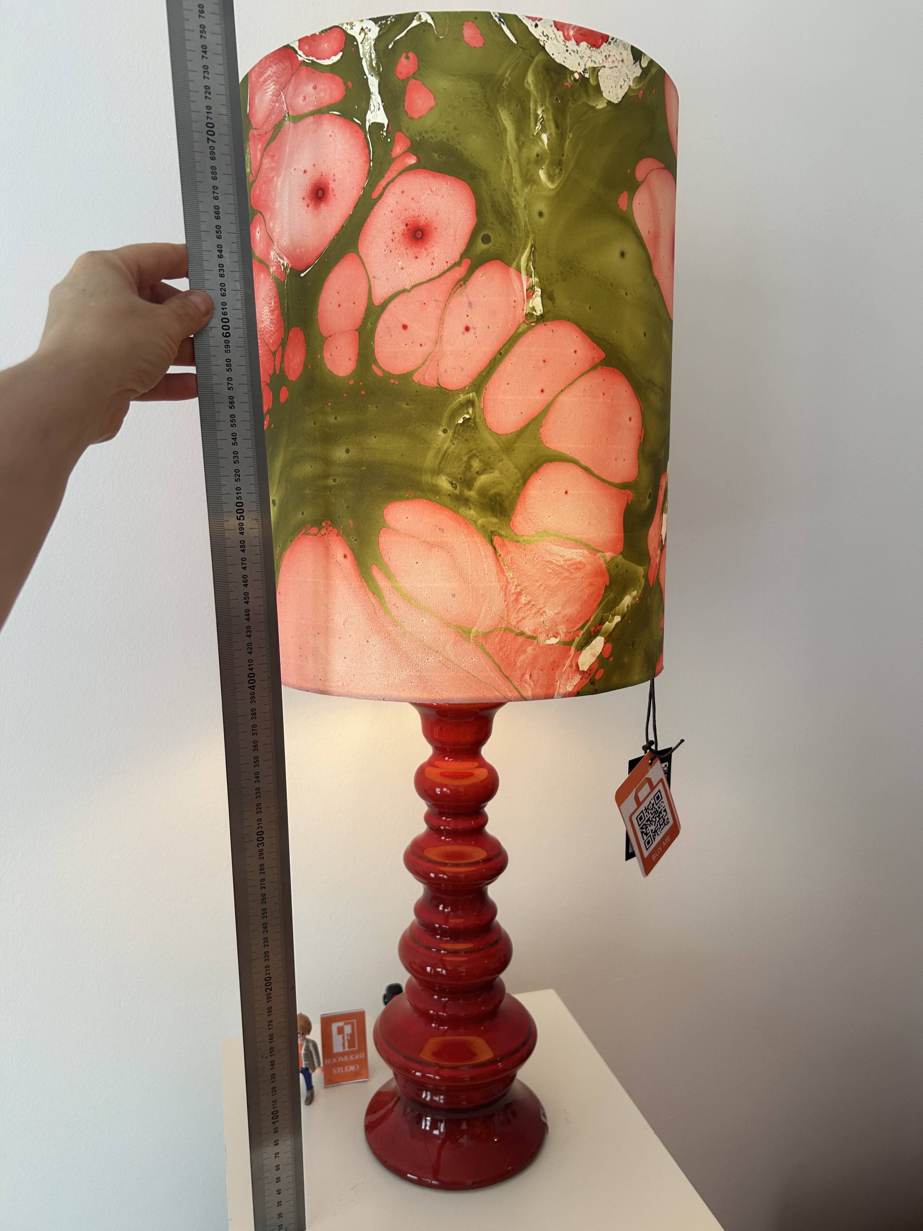 Tall Fat Lava Pagoda Floor Lamp - West German Pottery from the Space Age