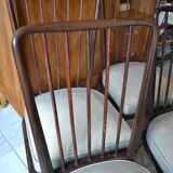 4 chairs Charles Ramos 60s solid beech