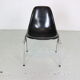Charles & Ray Eames "DSS" Black Dinning Room Chairs For Herman Miller, 1974