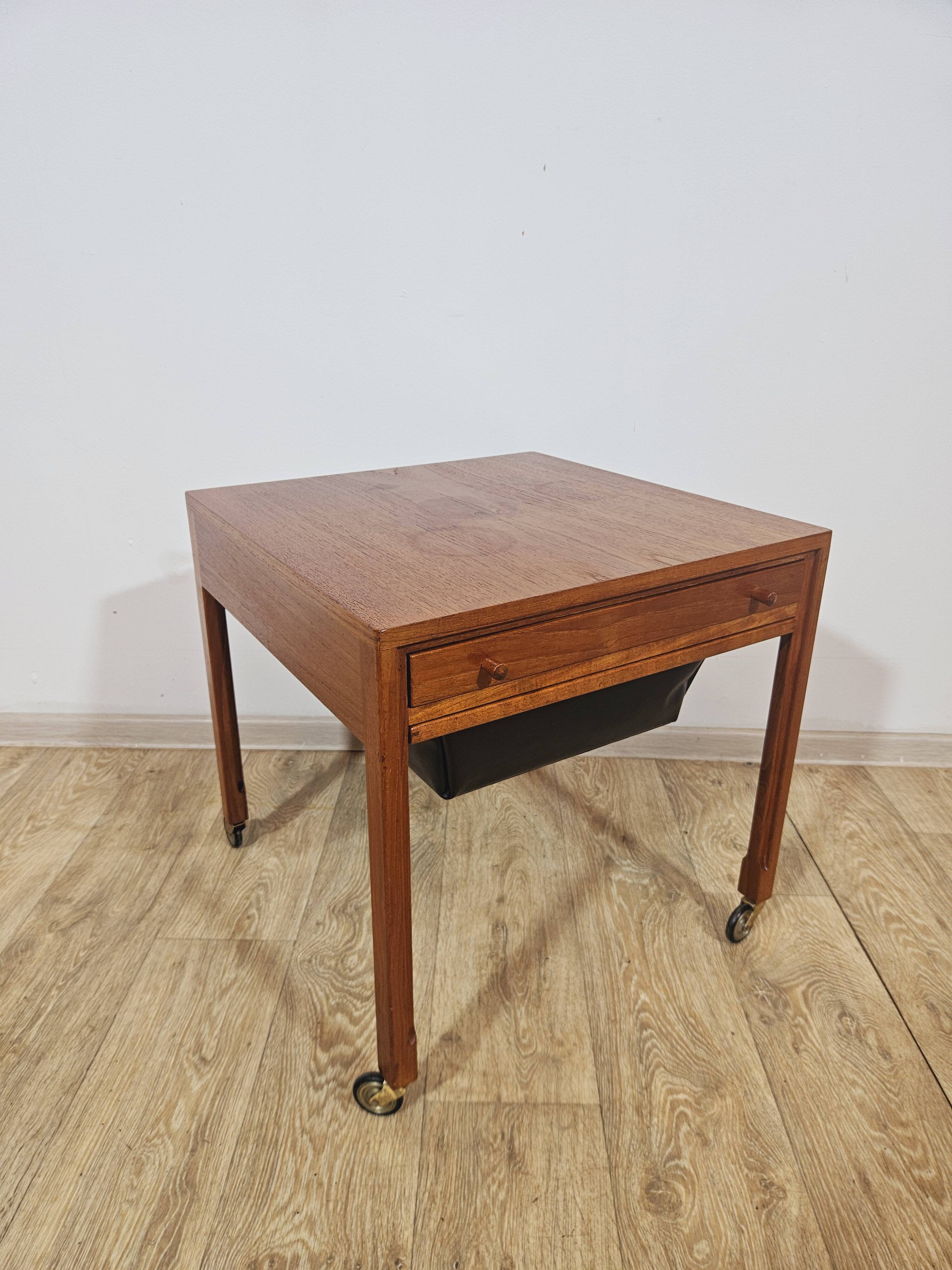 Sewing,Teak, Mid-Century Modern table, Denmark, 1950s/60s.