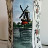 Petrus Regout Maastricht ceramic vase, with scenes of sails and mill