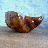 Swedish popular art Very large bowl in dark and curly birch, 1960s