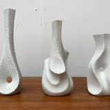 White sculptural vases by Peter Müller for Sgrafo Modern, 1960s, set of 6.