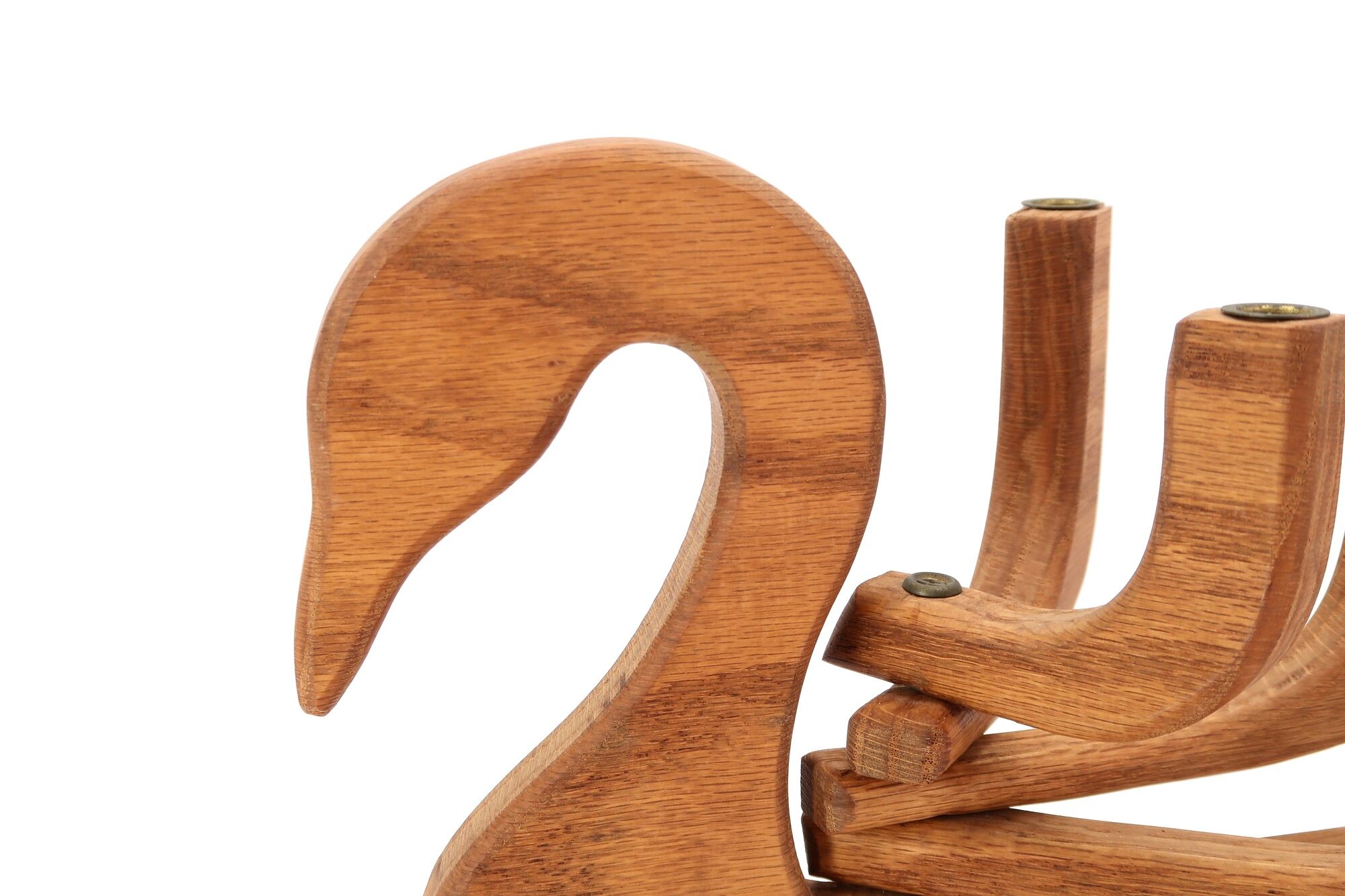 Folding wooden candle holder in the shape of a bird, 70s