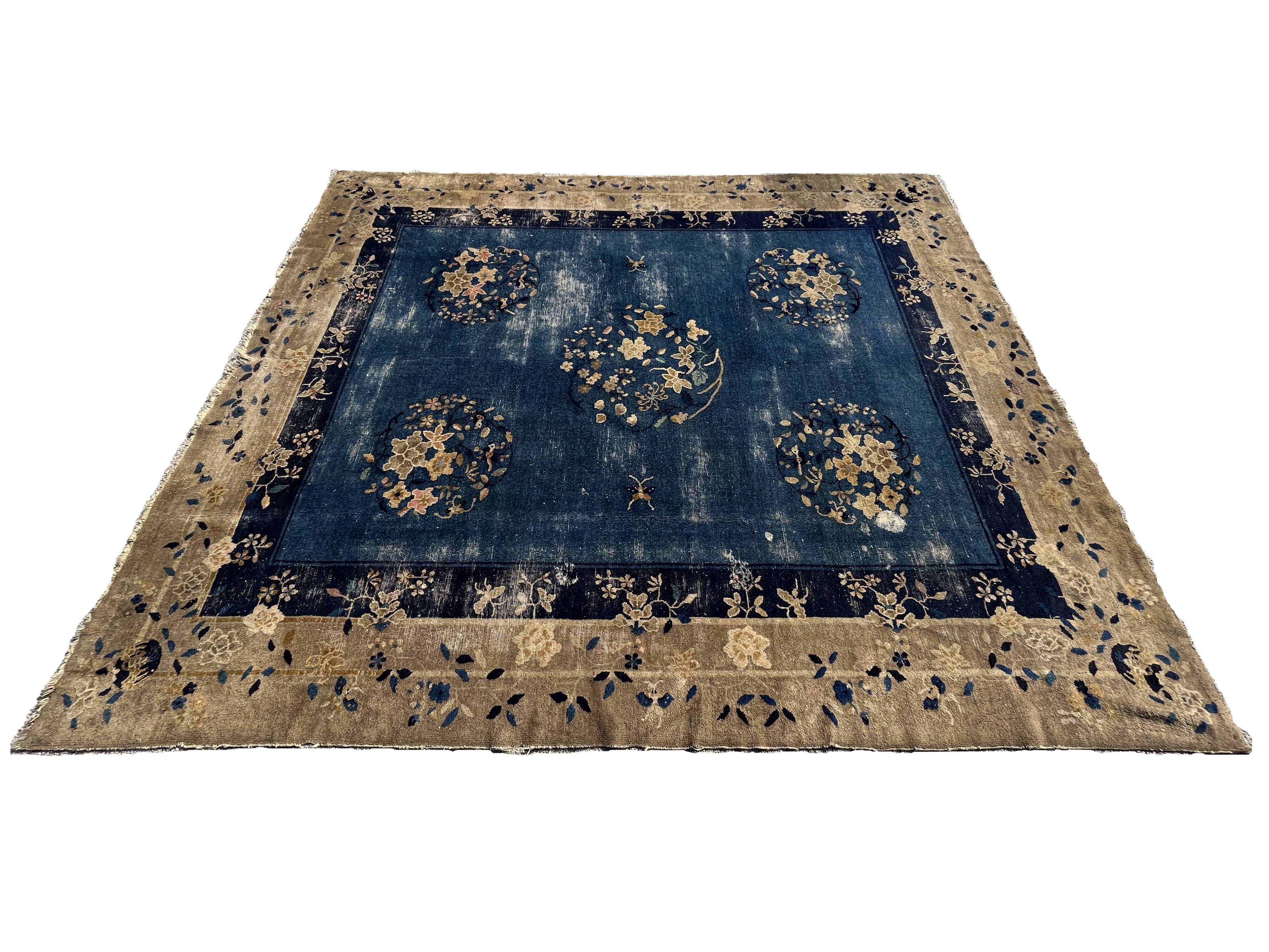 Chinese Art Deco rug from Beijing circa 1900
