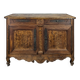 Louis XV-style buffet in walnut and burl with openwork fittings.